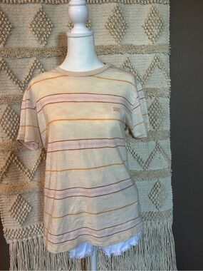 Billabong 100% Cotton Striped T-Shirt Size Small
